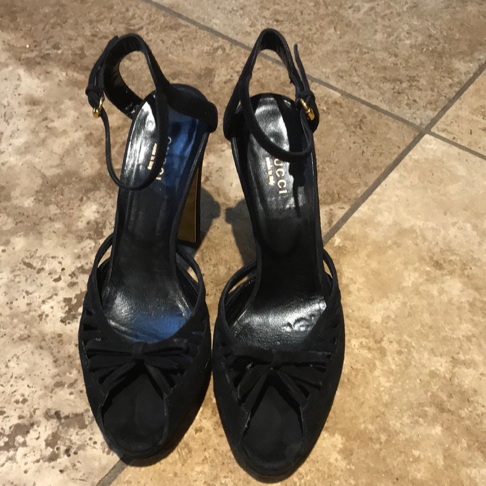 Gucci platform heels black